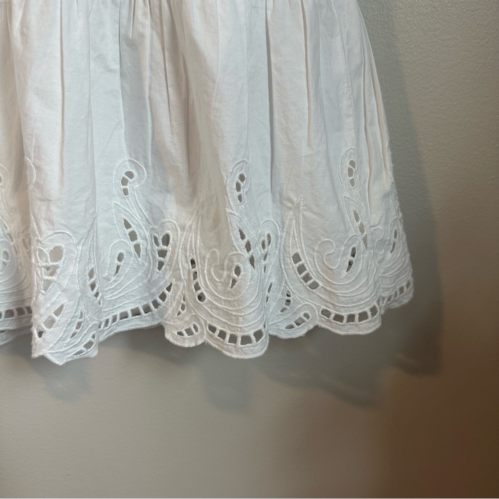 GAP White Eyelet Mini Shirt Dress Size Small Fully Lined 100% cotton - Picture 4 of 6